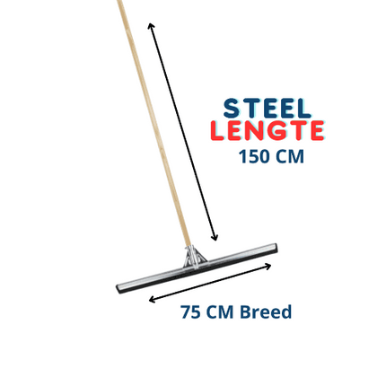 Vloertrekker 75cm met steel 150cm van Synx Tools voor efficiënte schoonmaak van vloeren in de badkamer.