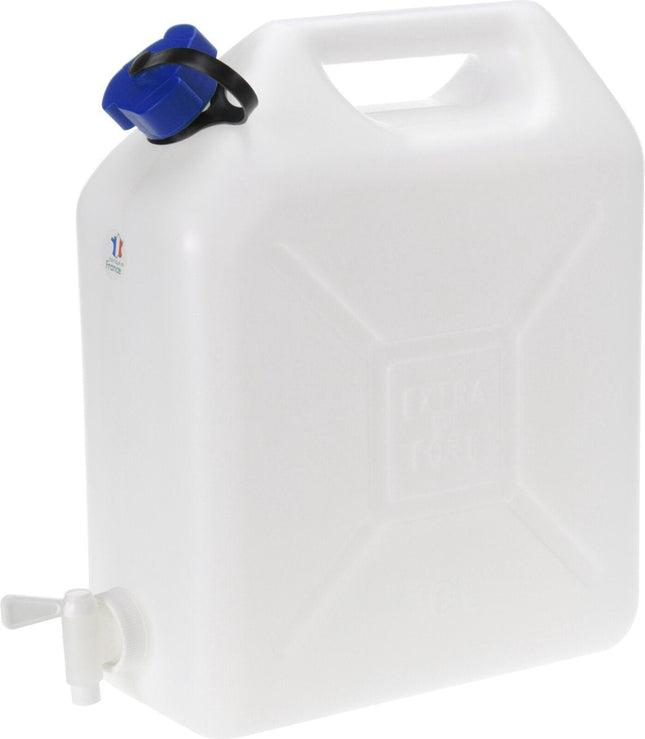 Jerrycan pour eau - 1x - 2x - 3x - 10 litres - Plastique - avec robinet et bouchon - Camping
