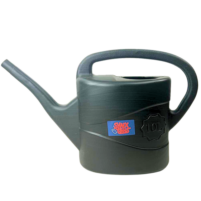Synx Tools Arrosoir avec pomme d'arrosage 10 litres - noir - plastique - pomme d'arrosage amovible - arrosage des plantes