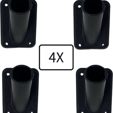 Set van 4 zwarte kunststof vlaggenstokhouders