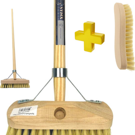 Synx Fiber Schrobbezem Luiwagen Set + Werkhandborstel - Multipack met Steel 150cmSynx Fiber Schrobbezem Luiwagen Set + Werkhandborstel - Multipack met Steel 150cm