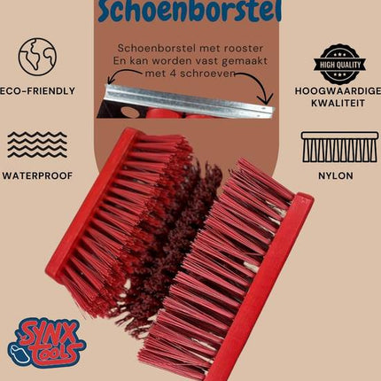 Synx Tools Balai à main professionnel - Brosse à chaussures, brosse pour bottes et chaussures, tapis à brosses pour l'extérieur