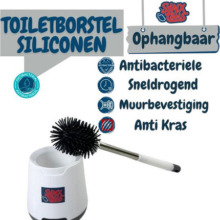 Antibacteriële siliconen toiletborstel, ophangbaar