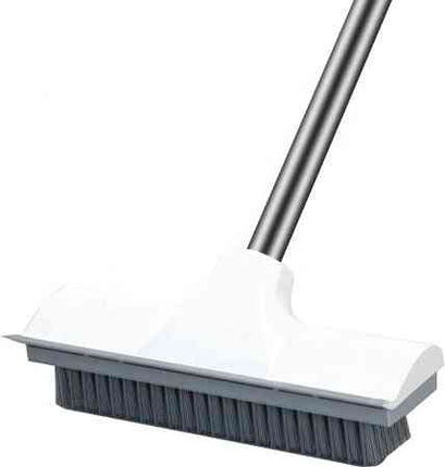 Synx Tools Brosse à récurer 2 en 1 pour salle de bain avec manche télescopique - Nettoyeur de carrelage et de sol