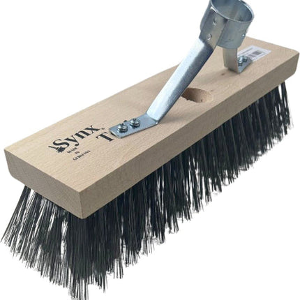 Synx Tools Balai en fil d'acier 30 cm - balai de rue - balai à mauvaises herbes en acier - balai d'extérieur - avec support pour manche - sans manche