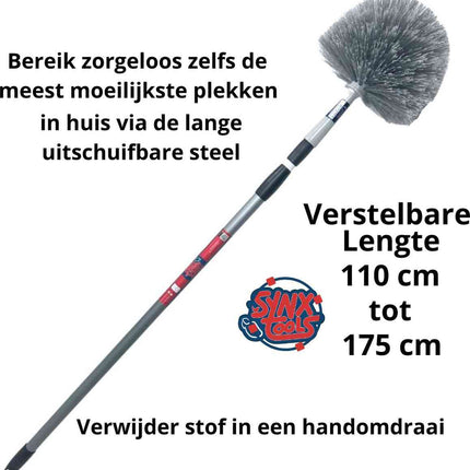 Ragebol met telescoopsteel voor het verwijderen van spinnenwebben en spinnenrag