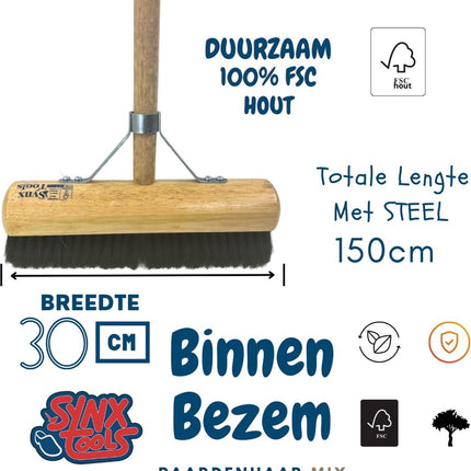 Balai d'intérieur Synx Tools 30 cm et ensemble pelle et balayette noirs