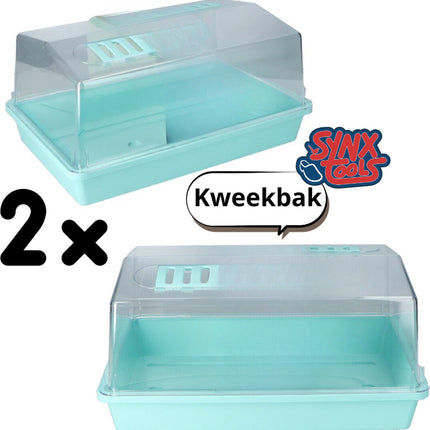 Synx Tools Bac de culture avec couvercle 37,5 cm - Plateau de semis - Plateau de culture - bac de culture avec ventilation - culture - Jardinage/Potager - Articles pour potager - Accessoires de jardinage - Appui de fenêtre
