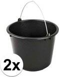 Synx Tools 2X Seau de chantier 12 L noir - Seaux de nettoyage - Seau de bricolage