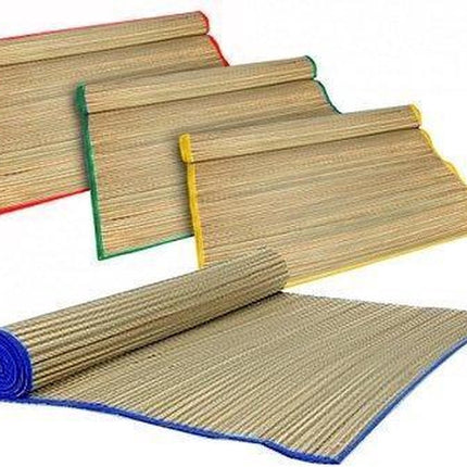 4x Tapis de plage en roseau - Tapis de plage en roseau enroulable - Tapis de sol pour l'extérieur 60 x 180 cm