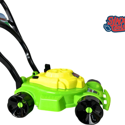 Zijaanzicht van Synx Tools kindergrasmaaier