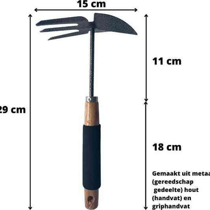 Set d'outils de jardinage - râteau, petite pelle et houe