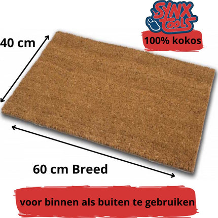 Synx Tools Paillasson extérieur / intérieur Cocos - paillasson extérieur - tapis extérieur - 40 x 60 cm