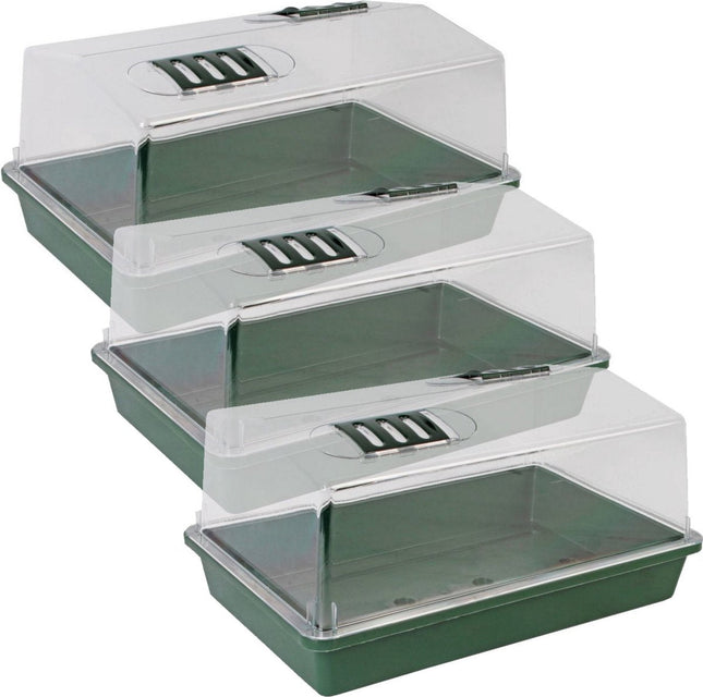 3 bacs de culture Synx Tools avec couvercle 38 x 24 x 18 cm - Jardinage/potager - Articles pour potager