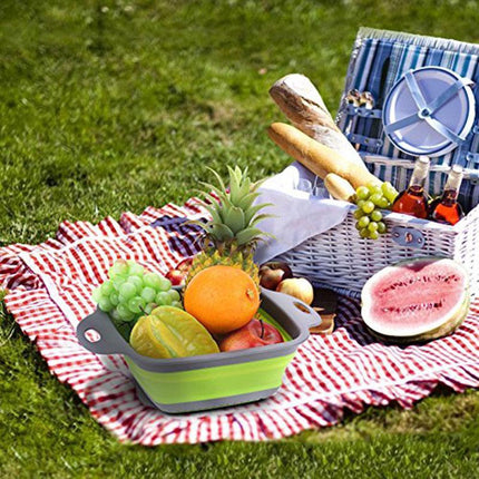 Passoire pliable - lot de 2 passoires en silicone - Cuisine de camping - Peu encombrant
