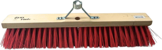 Synx Tools nylon 60 cm - avec support pour manche sans manche - Balai d'extérieur - Balais - Balai de rue Poils en plastique - Brosses à récurer - Articles de nettoyage - Sans manche