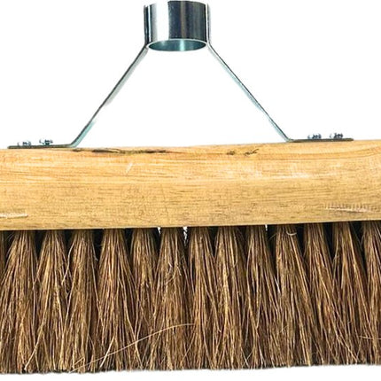 Synx Tools Balai en coco 40 cm Balai d'intérieur avec support pour manche - Poils en coco - Poils doux - Balai d'intérieur - Balai en coco - Sans manche