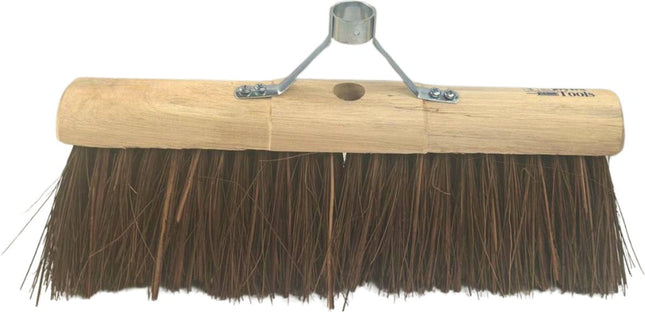 Synx Tools Balai municipal 45 cm avec support pour manche sans manche - balais - balai d'extérieur - poils durs/balai - tête ronde - balai municipal