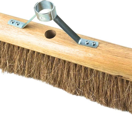 Synx Tools Balai en coco 50 cm Balai d'intérieur avec support pour manche - Poils en coco - Poils doux - Balai d'intérieur - Balai en coco - Sans manche