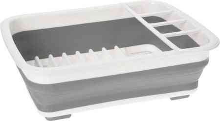 Égouttoir pliable gris/blanc en plastique 38 x 29 cm - Cuisine