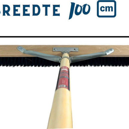 Synx Tools crin de cheval 100 cm & Synx Tools ensemble balayette et pelle de 2 pièces - crin de cheval / balayette - manche de balai 150 cm - balayette et pelle Manche réglable jusqu'à 121 cm