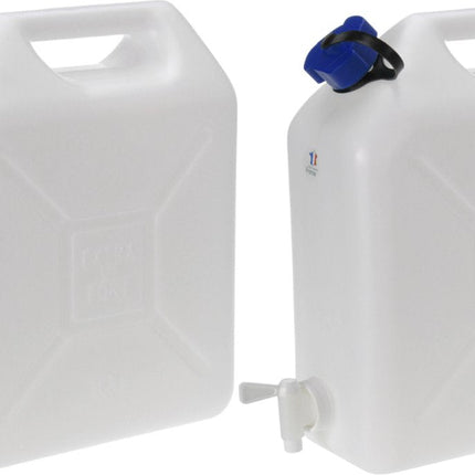 Jerrycan pour eau - 1x - 2x - 3x - 10 litres - Plastique - avec robinet et bouchon - Camping