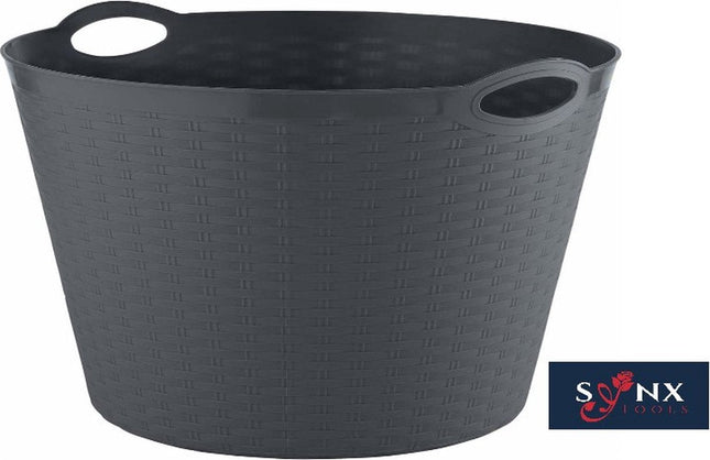 Synx Tools flexibele antraciet wasmand 35 liter