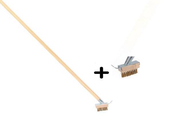 Synx Tools Brosse à mauvaises herbes - désherbeur  - Grattoir à joints - brosse supplémentaire -  Avec manche 150 cm