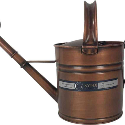 Arrosoir avec pomme d'arrosage en cuivre métallique 5 litres Synx Tools - Arrosoir de jardin - arrosoir pour plantes - petit arrosoir