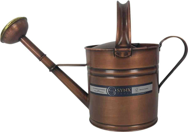Arrosoir avec pomme d'arrosage en cuivre métallique 5 litres Synx Tools - Arrosoir de jardin - arrosoir pour plantes - petit arrosoir
