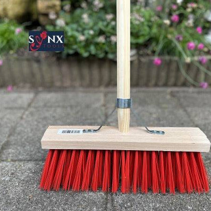 Synx Tools Balai de rue en nylon 35 cm - Balais d'extérieur - Balai de jardin avec manche 150 cm - Balai de terrasse