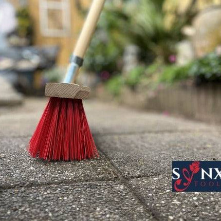 Synx Tools Balai de rue en nylon 35 cm - Balais d'extérieur - Balai de jardin avec manche 150 cm - Balai de terrasse