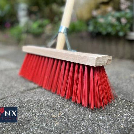 Synx Tools Balai de rue en nylon 35 cm - Balais d'extérieur - Balai de jardin avec manche 150 cm - Balai de terrasse