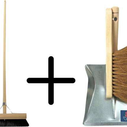 Synx Tools Balai d'intérieur 50 cm et ensemble pelle et balayette en coco