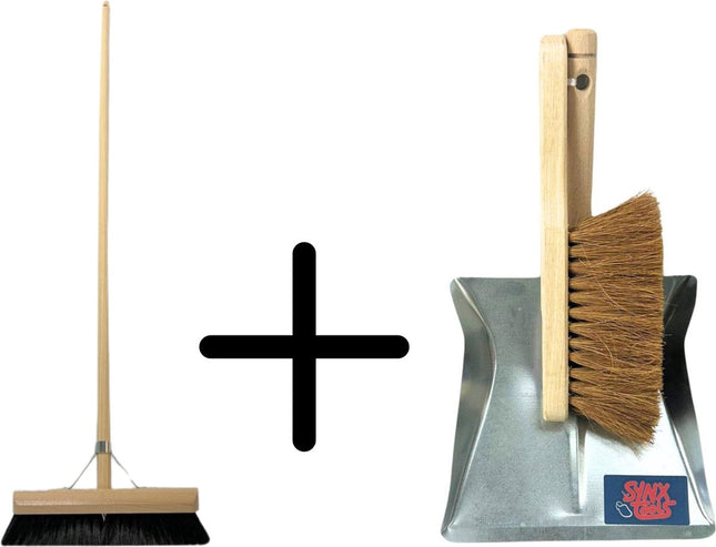 Synx Tools Balai d'intérieur 50 cm et ensemble pelle et balayette en coco