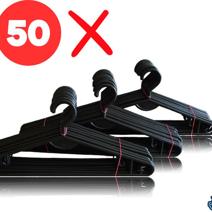 Synx Tools 50X zwarte kledinghangers set