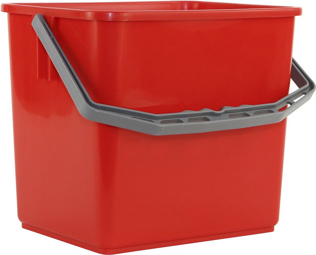 Synx Tools  Seau rouge 6 litres pour chariot de nettoyage/chariot à balai - Articles de nettoyage