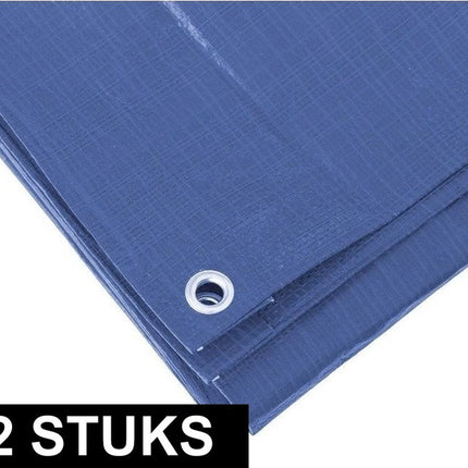 2x Bâches bleues 2x3m - Tapis de sol en polypropylène