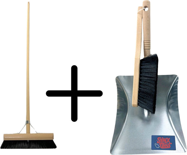 Synx Tools balai d'intérieur 60 cm et ensemble pelle et balayette noir