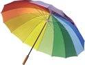 2 parapluies arc-en-ciel avec manche en bois 130 cm - 2 pièces