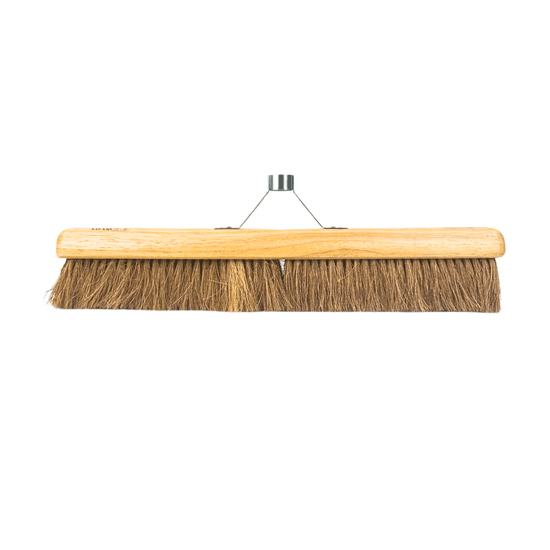 Synx Tools Balai Coco 60 cm - Balai d'intérieur - avec support pour manche - Poils de coco - Poils doux - Balai d'intérieur