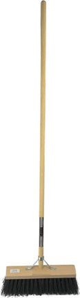 Synx Tool bezem Nylon Straatbezem Zwart 40cm - bezem buiten - Bezems - Tuinbezem - Kunststof haren - Bezem met steel 150 cm - Schrobborstels - Buitenbezem