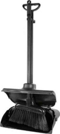 Pelle et balayette à long manche 108 cm - Noir - Professionnel avec roulettes - Long manche
