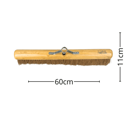 Synx Tools Balai Coco 60 cm - Balai d'intérieur - avec support pour manche - Poils de coco - Poils doux - Balai d'intérieur