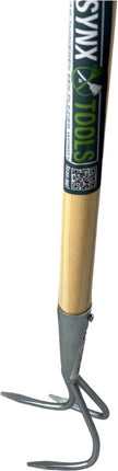 Synx Tools Sarcloir droit 22 cm avec manche 160 cm + Râteau de jardin 3 dents avec manche 150 cm