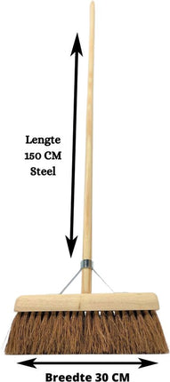 Synx Tools binnenbezem Met steel 150cm - Coco/Kokos Zaalbezem 30cm