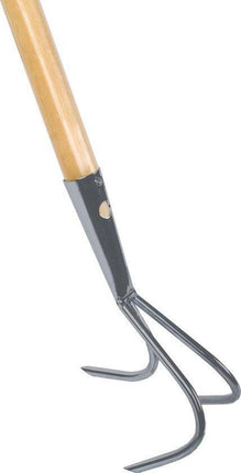 Synx Tools Râteau de jardin à 3 dents - râteau à trois dents - râteaux - cultivateur avec manche de 150 cm