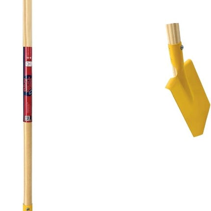 Kinderspade geel met opstapje, houten steel, 73cm