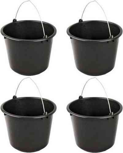 4 seaux ménagers robustes 12 litres Seau de chantier Seau de nettoyage