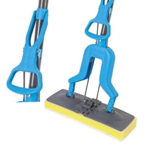 Kit de balai à franges 125 cm - Balai à franges avec éponge et fonction d'essorage